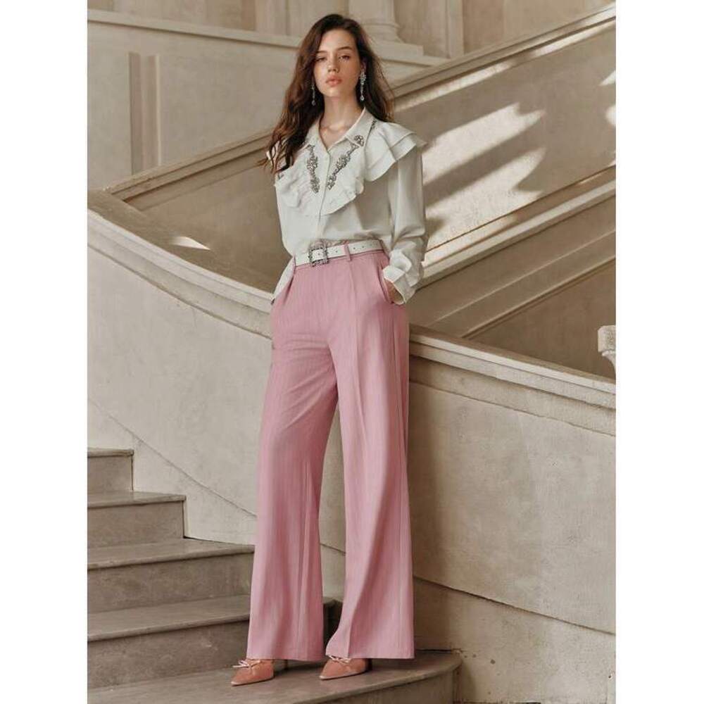 Anewsta Stylish Striped Wide Leg Trousers, Versatile For Commuting, Suitable For - Picture 7 of 7
